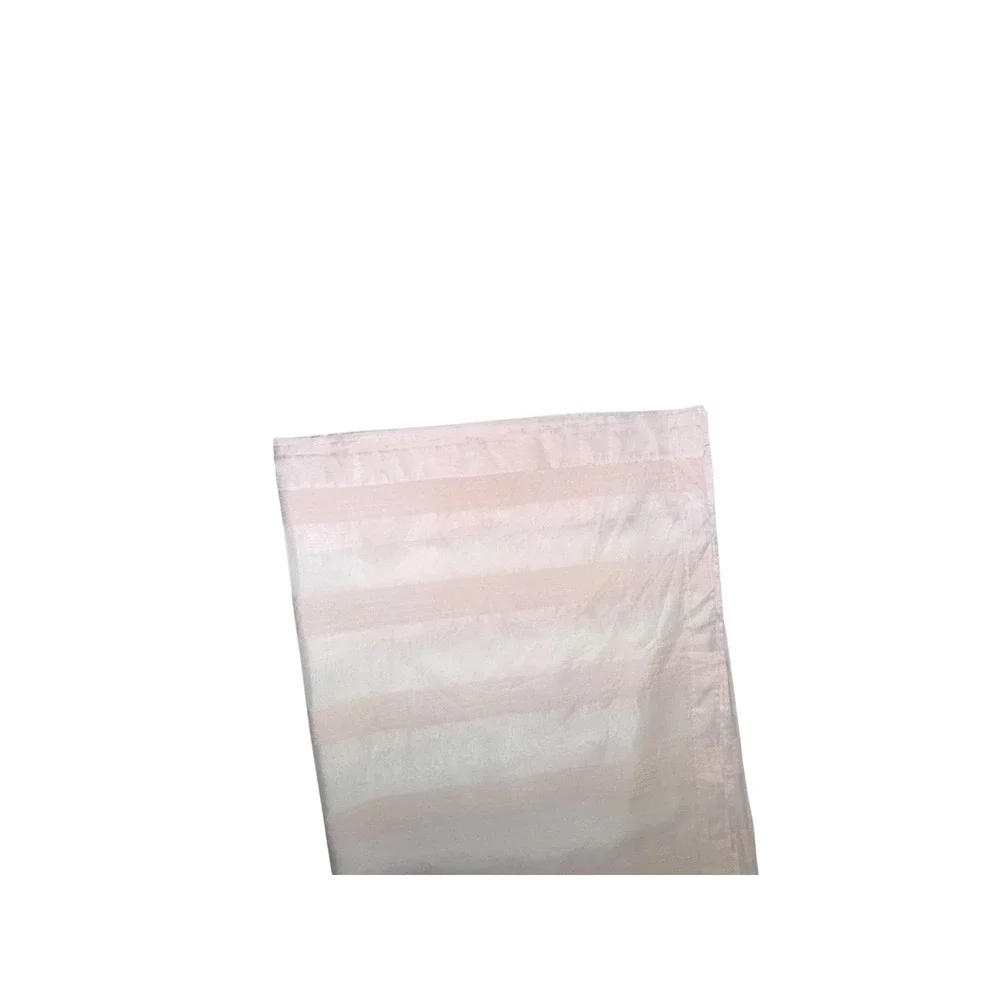 Pair of Vintage Pink Sheer Curtains Drapes 2 Panels Embroidered Stripe 72l x 84w